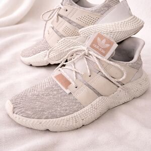 Adidas Women's Cream and Gray Sneakers
